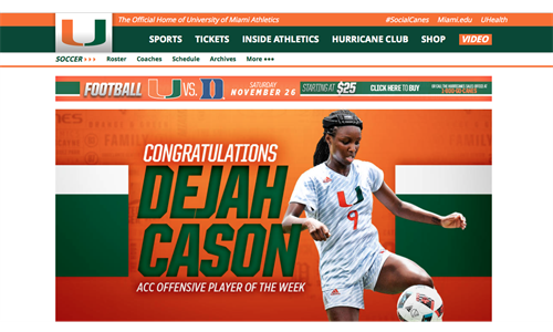 Dejah Cason ACC player of the week